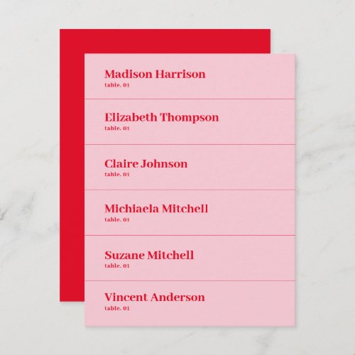 Retro Pink and Red Wedding Place Card DIY