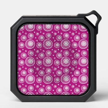 Retro Pink And White Dots Abstract Pattern  Bluetooth Speaker by InTrendPatterns at Zazzle