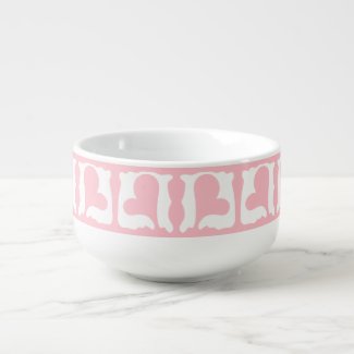 Retro Pink and White Hearts