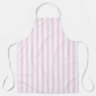 Retro Pink and White Stripes Apron