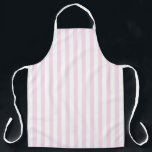 Retro Pink and White Stripes Apron<br><div class="desc">Pink and white stripes bring a retro personality to this apron. The nostalgic stripe motif is stylish and chic. Great for bakeries,  home chefs,  salons,  or personal use! Art and design © 1201AM Design Studio | www.1201am.com</div>