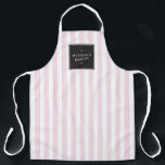 Retro Pink and White Stripes Apron<br><div class="desc">Pink and white stripes bring a retro personality to this personalized apron. The nostalgic stripe motif is stylish and chic. Great for bakeries,  home chefs,  salons,  or personal use! Art and design © 1201AM Design Studio | www.1201am.com</div>