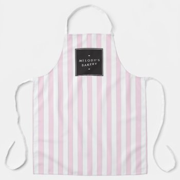 Retro Pink And White Stripes Apron by 1201am at Zazzle