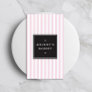 Retro Pink and White Stripes Bakery Business Card