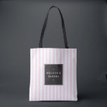 Retro Pink and White Stripes Bakery Tote Bag<br><div class="desc">Chic pink and white stripes bring a retro personality to this personalized tote bag. Reminiscent of ice cream parlors and candy shops of yesterday, this design is sure to bring a touch of nostalgia to your business or everyday tote. Created for bakers, cake decorators, catering companies, sweets, home baked goods...</div>