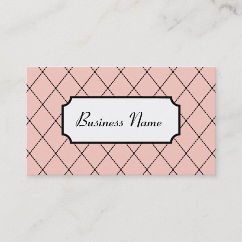 Retro Pink Argyle Business Cards