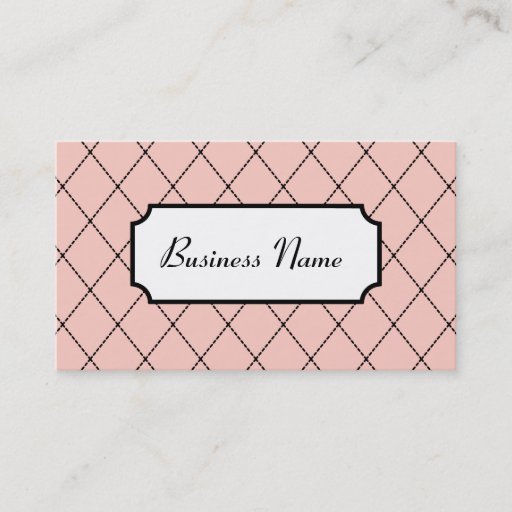 Customizable Retro Pink Argyle Business Cards