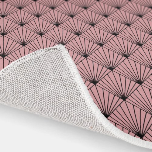 Retro Pink Art Deco Rug _ Fan Pattern Diamond Fans