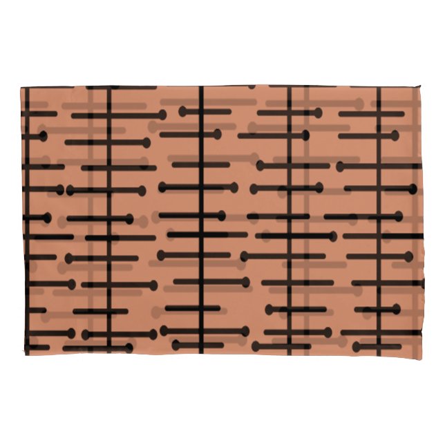 Retro Pink Atomic Lines Pillow Case (Front)