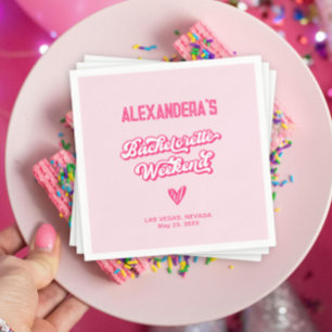 Retro Pink Bachelorette Party  Napkins