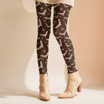 Retro Pink Bats Spider Girlie Minimal Halloween    Leggings<br><div class="desc">This fun Halloween design uses a random pattern of simple pink brown bats and spiders on a brown background that can be customized to what ever color you would like. This fun design has a retro vibe and can be paired with any top throughout the fall and spooky season! Mix...</div>