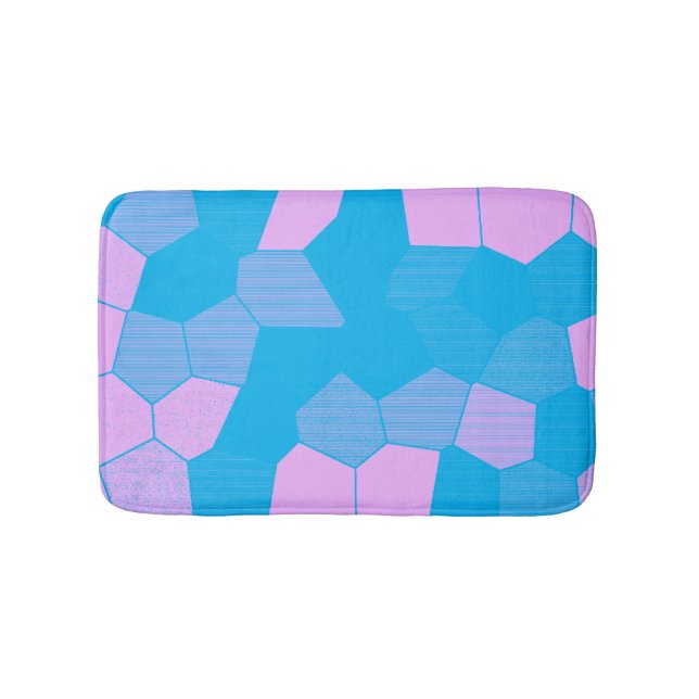 Retro Pink/Blue Bath Mat (Front)