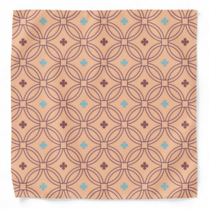 Retro Pink & Blue Interlocking Geometric Pattern Bandana