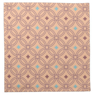 Retro Pink & Blue Interlocking Geometric Pattern Cloth Napkin