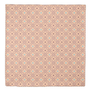 Retro Pink & Blue Interlocking Geometric Pattern Duvet Cover