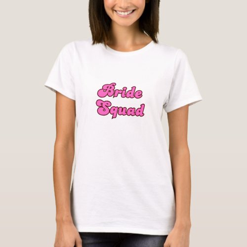 Retro Pink Bride Squad  T_Shirt