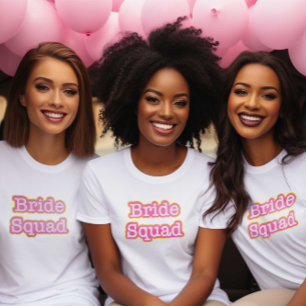 Retro Pink Bride Squad T-Shirt