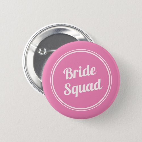Retro Pink Brides Squad Bridesmaid Button