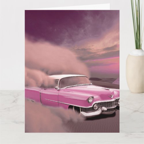  RETRO PINK CADDY BLANK GREETING CARDS