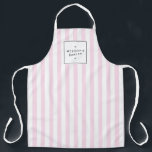Retro Pink Candy Stripes Apron<br><div class="desc">Pink and white stripes bring a retro personality to this personalized apron. The nostalgic stripe motif is stylish and chic. Great for bakeries,  home chefs,  salons,  or personal use! Art and design © 1201AM Design Studio | www.1201am.com</div>