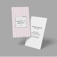Retro Pink Candy Stripes Bakery Business Card at Zazzle