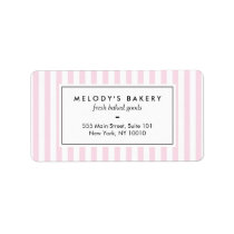 Retro Pink Candy Stripes Bakery Label Retro Pink Candy Stripes Bakery Label