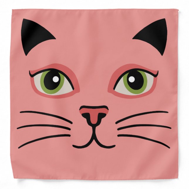 Retro Pink Cat Bandana (Front)
