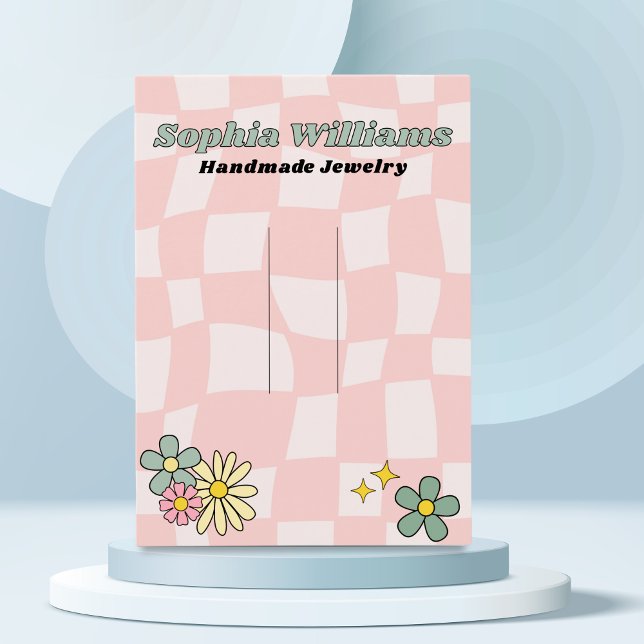 Retro Pink Checker hairpin accessory Display Card (Creator Uploaded)