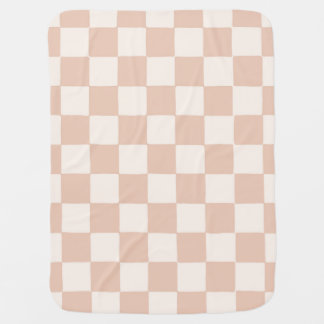 Retro Pink Checkerboard New Baby Girl Blanket