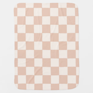 Retro Pink Chequerboard New Baby Girl Blanket