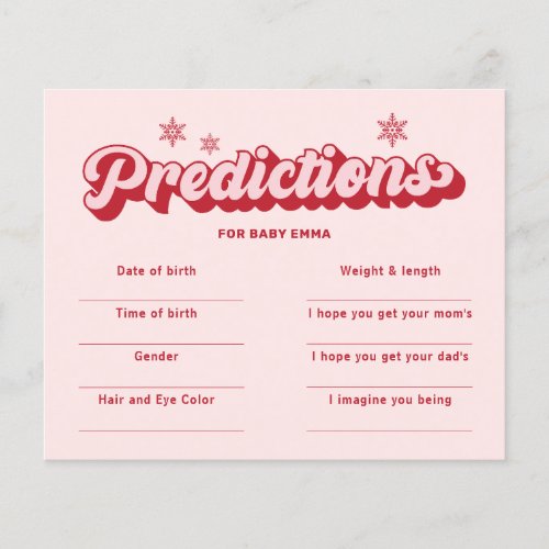 Retro Pink Christmas Predictions Game