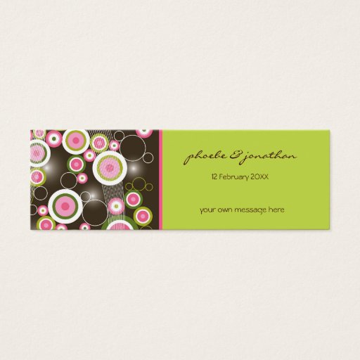 Customizable Retro Sweet Pink Circles Glow Thank You Gift Tag Business Cards
