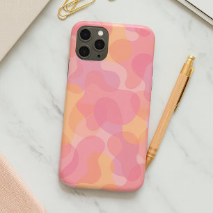 Retro Pink Colors Amorphous Shapes Art Pattern iPhone 16 Pro Max Case