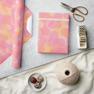 Retro Pink Colors Amorphous Shapes Art Pattern Wrapping Paper