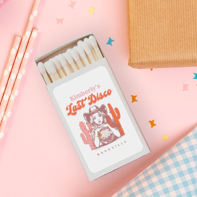 Retro Pink Cowgirl Last Disco Nash Bash Matchboxes (Creator Uploaded)