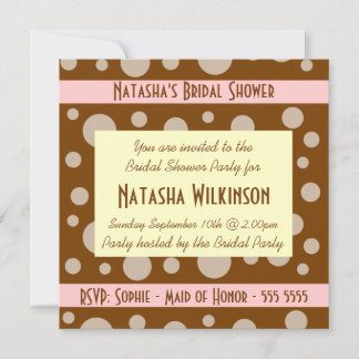 Retro Pink Cream Chocolate Bubbles Bridal Shower Invitation