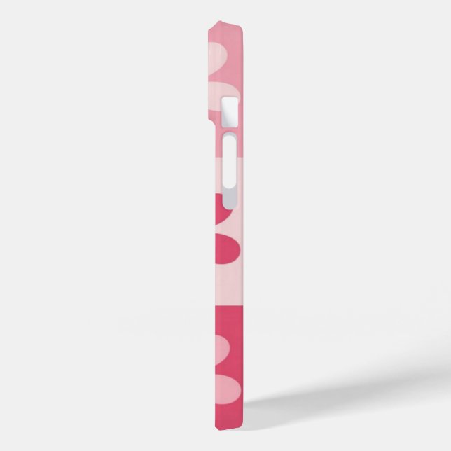 Retro Pink Daisy Checkerboard Pattern Case-Mate iPhone Case (Back / Left)