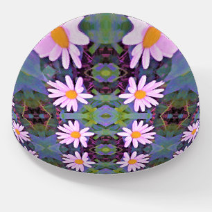 Retro Pink Daisy Flower Pattern Paperweight