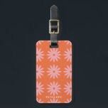 Retro Pink Daisy Print Luggage Tag<br><div class="desc">These custom luggage tags, the perfect accessory for your next adventure! These tags feature a vibrant pink retro style daisy pattern on a bright orange background, making them easy to spot on the baggage carousel. The back of the tag is pink with a bright orange custom text area, perfect for...</div>