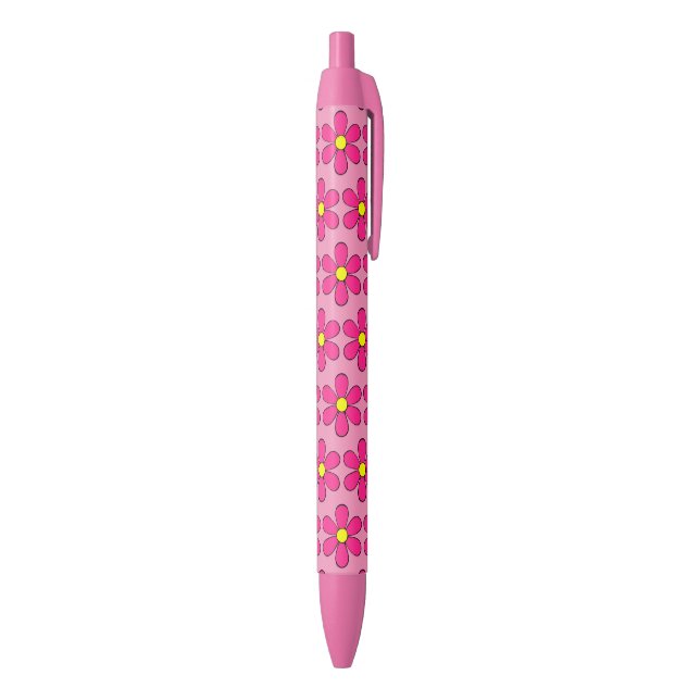 Retro Pink Daisy Writing Pens Gift (Bottom (Vertical))