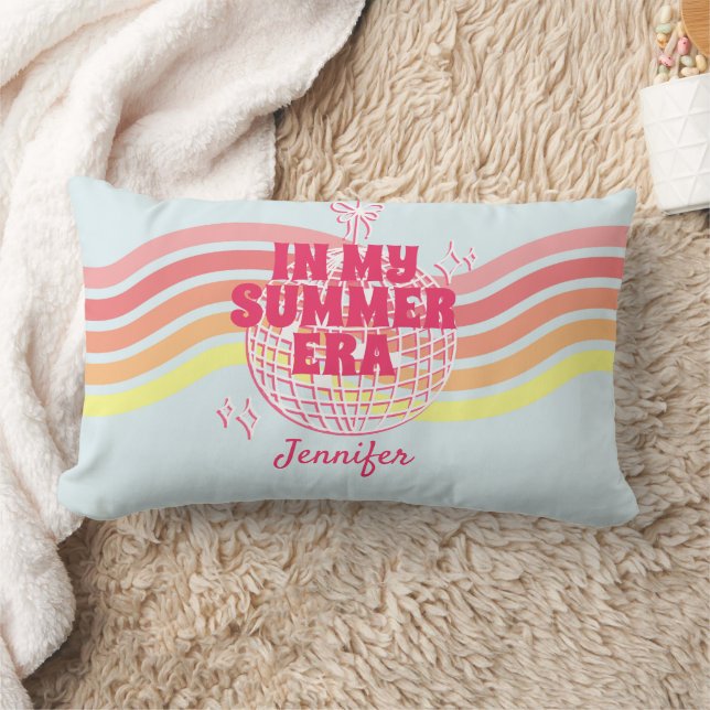 Retro Pink Disco Ball In My Summer Era Lumbar Pillow (Blanket)