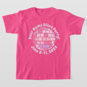 Retro Pink Disco Ball PERSONALIZED T-Shirt
