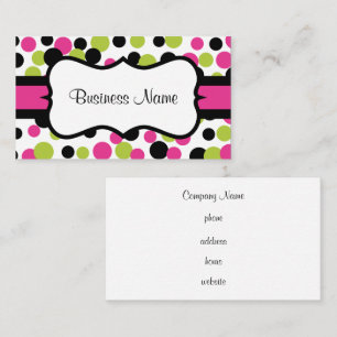 Retro Pink Dots Business Card