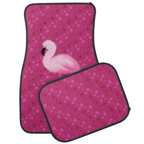 Retro Pink Flamingo Car Mats