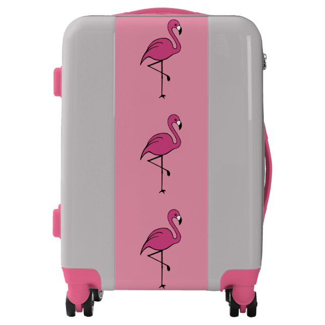 Retro Pink Flamingo Cruise Suitcase Luggage Gift (Front)