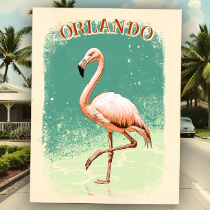Retro Pink Flamingo Florida Vacation Souvenir City Postcard