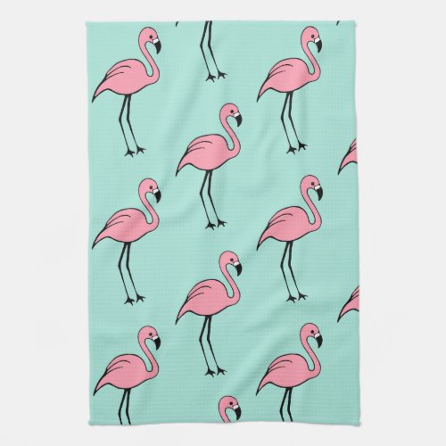Retro Pink Flamingo Kitchen Towel Gift