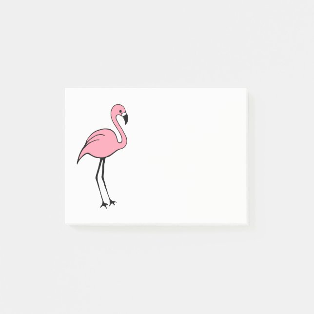 Retro Pink Flamingo Post It Notes Gift (Front)