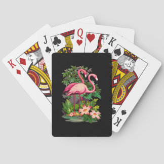 Retro Pink Flamingos Classic Poker Cards