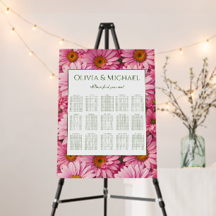 Retro pink floral daisy pattern foam board